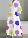 Jesenné nové rozopínacie košele Midi Dress Women Fashi Ďalšia farba bezfarebný