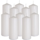НАБОР ИЗ 10 НАСТОЛЬНЫХ СВЕЧЕЙ ЦИЛИНДР КЛАССИЧЕСКАЯ СВЕЧА 15см 48ч БЕЛЫЙ