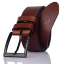 РЕМЕНЬ МУЖСКОЙ, КОРИЧНЕВЫЙ, ЧЕРНАЯ ПРЯЖКА, Gracio, ГРАВИРОВКА