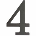 Цифра 4 высота 18 см пластик черный