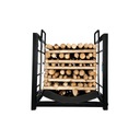 ДЕРЕВЯННАЯ ПОДСТАВКА ДЛЯ КАМИНА, МЕТАЛЛИЧЕСКАЯ КОРЗИНА