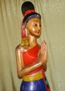 Стильная скульптура тайской женщины из дерева, культура Таиланда, Азия, 165 см, KL