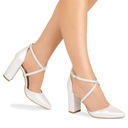 BRILU ŚLUBNE PERŁOWE CZÓŁENKA Z PASKAMI IVORY 36