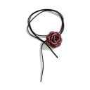 Колье-чокер, цветок, роза, украшение на шею, длинный ремешок, розовый