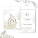 Приглашения ОДИН ГОД ДЕНЬ с радугой + конверт