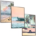 НАБОР ИЗОБРАЖЕНИЯ В РАМКЕ A3x3 ПЛЯЖ ПАЛЬМ ПРАЗДНИЧНЫЙ АВТОМОБИЛЬ