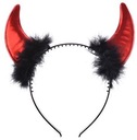 ПОВЯЗКА НА ГОЛОВУ С РОГАМИ ДЬЯВОЛА, КРАСНЫЙ МЕТАЛЛИК, ДЕВИЧНИК ДЕВИЛ ВЕЧЕРИНКА