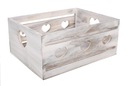PROSTOKĄTNA DREWNIANA SKRZYNKA SERCA 29x22x12 cm