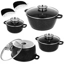 НАБОР ГОРШКОВ С МРАМОРНЫМ ПОКРЫТИЕМ, 8 шт.