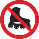 Фольгированная наклейка - Катание на роликах запрещено 5х5см