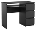 Компьютерная школьная парта Heini с 3 ящиками, черная