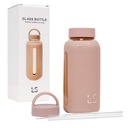 СТЕКЛЯННАЯ БУТЫЛКА ДЛЯ ВОДЫ С ДВУМЯ ПРОБКАМИ LINE SPORT 800 МЛ РОЗОВАЯ