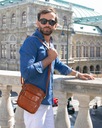 Pánske kožené vrecko malá taška cez rameno Značka Marco Mazzini