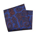 Синий мужской нагрудный платок с узором пейсли