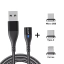 МАГНИТНЫЙ КАБЕЛЬ 1М БЫСТРАЯ ЗАРЯДКА 3А USB C