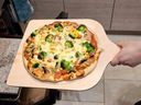 Žulová doska na pizzu ČIERNA, prírodná 38x36x2 do rúry + lopatka Dĺžka 38 cm