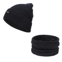 2 ks zimná čiapka šatka sada Unisex zateplené čiapky na lebku čierna Hmotnosť (s balením) 0.5 kg
