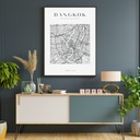 Plakat Mapa miasta Bangkok Azja Tajlandia kwadrat 30X40 cm + ramka biała Kolor ramy biel