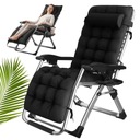 LEŻAK OGRODOWY TDC01-BK PLAŻOWY PODUSZKA ROZKŁADANY CZARNY IdealGarden