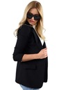 Черный женский пиджак Модный элегантный итальянский драпированный рукав S/36