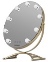 Зеркало для макияжа со светодиодной подсветкой Humanas, золотое