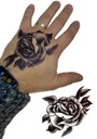 Временная татуировка на руку, кулак, песочная РОЗА, черные листья, пустынная роза