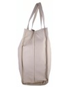Бежевая кожаная сумка-шоппер, натуральная кожа