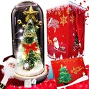 ВЕЧНАЯ РОЖДЕСТВЕНСКАЯ ЕЛКА В СТЕКЛЕ LED КАК РОЗА, САНТА, ЗВЕЗДА, ПОДАРОК, LED