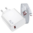 БЫСТРОЕ СЕТЕВОЕ ЗАРЯДНОЕ УСТРОЙСТВО ДЛЯ СМАРТФОНА БЛОК ПИТАНИЯ 67 Вт + КАБЕЛЬ TYPE-C