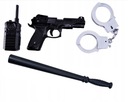 Комплект полицейского - пистолет, дубинка, наручники.