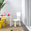 IKEA MAMMUT Konferenčný stolík biely + 3 detské stoličky Farba viacfarebná