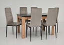 Stół rozkładany i 6 krzeseł tapicerowanych WELUR Długość stołu 120 cm