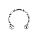 серебряная серьга ПОДКОВА, СТАЛЬ 316L, 1,2/8/3 мм