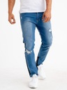 Pánske džínsové šortky utierané zámky DIERY JEDNODUCHÁ MODRÁ Modrá 32 Veľkosť 32