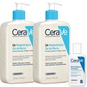 CeraVe SA Разглаживающий очищающий гель для грубой и сухой кожи 473 мл x2