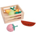 DREWNIANY ZESTAW OWOCÓW W SKRZYNCE KOSZYKU ZESTAW 6 el. CLASSIC WORLD