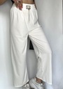 Nohavice zvony rovné prúžok guma v páse biele Dominujúca farba biela
