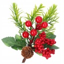 РОЖДЕСТВЕНСКАЯ ВЕТКА Рябины Шишка Боярышника ЛИСТЬЯ РОЖДЕСТВЕНСКОЕ УКРАШЕНИЕ 20 СМ