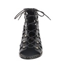 Dámske kožené sandále Carinii Čierne B7317-E50 Dominujúci vzor geometrický