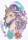 Tatuaż Kaja kolor anime jednorożec unicorn kolor @