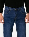 Spodnie Męskie Jeansy Texasy Dżinsy Prosta Nogawka Granatowe PL3590 W33 L30 Model Klasyczne Proste Jeansowe Regular Fit