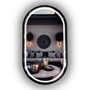 ОВАЛЬНОЕ ЗЕРКАЛО С ПОДСВЕТКОЙ СВЕТОДИОДНОЙ ПОДСВЕТКОЙ 75Х40 СМ В ЧЕРНОЙ ЛОФТОВОЙ РАМКЕ