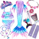 13в1 ХВОСТ РУСАЛОЧКИ КУПАЛЬНИК РУСАЛОЧКИ КОМПЛЕКТ КОСТЮМОВ РУСАЛКИ Z3 размер 116