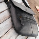 Dámska kabelka na rameno Poštárka Čierna Kožená PAOLO PERUZZI Dominujúca farba čierna