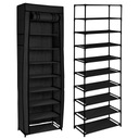 ТЕКСТИЛЬНЫЙ ШКАФ С ПОЛКАМИ ДЛЯ ОБУВИ В ЗАЛЕ, КНИЖНЫЙ ШКАФ, ЧЕРНАЯ СТЕНД-ЛОФТ