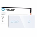 PANEL SZKLANY DOTYKOWY WŁĄCZNIK ŚWIATŁA POCZWÓRNY BIAŁY 3+1 2 MODUŁY LED