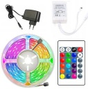 Светодиодная лента RGB 5050 длиной 5 метров + блок питания и пульт дистанционного управления.