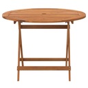 vidaXL Skladací záhradný stôl, Ø90x75 cm, masívne akáciové drevo Druh stoly