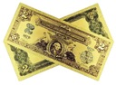 Pozłacany Banknot Kolekcjonerski 2 Dolary 1899 Rok 1899