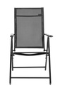 Современный складной металлический садовый стул с регулируемой спинкой, черный